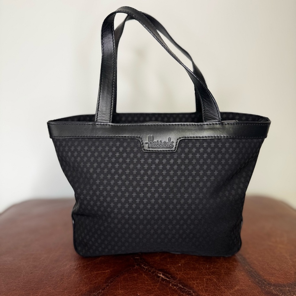 Harrod’s Black Nylon and leather Tote - Picture 1 of 15